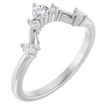 14K Gold Round Lab-Grown Diamond Contour Band – 4x2.5mm - White Gold