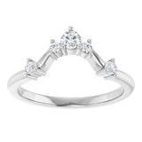 14K Gold Round Natural Diamond Contour Band – 4x2.5mm - White Gold - view 3