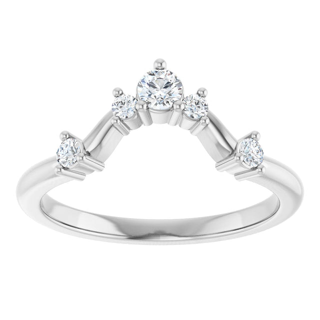 14K Gold Round Lab-Grown Diamond Contour Band – 4x2.5mm - White Gold - view 3