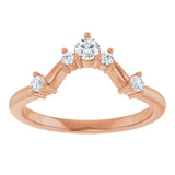 14K Gold Round Lab-Grown Diamond Contour Band – 4x2.5mm - Rose Gold - view 3