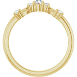 14K Gold Round Lab-Grown Diamond Contour Band – 4x2.5mm - Yellow Gold - view 2
