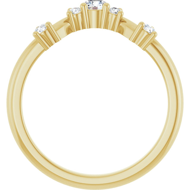14K Gold Round Lab-Grown Diamond Contour Band – 4x2.5mm - Yellow Gold - view 2