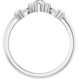 Platinum Round Natural Diamond Contour Band – 4x2.5mm - view 2