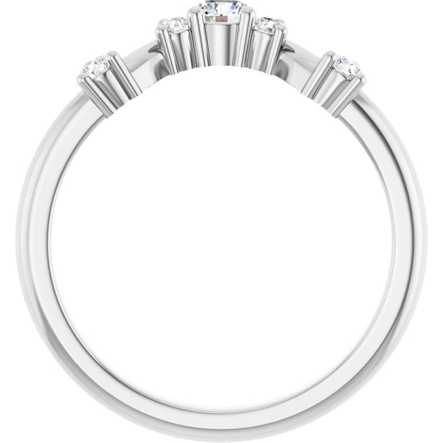 Platinum Round Lab-Grown Diamond Contour Band – 4x2.5mm - view 2
