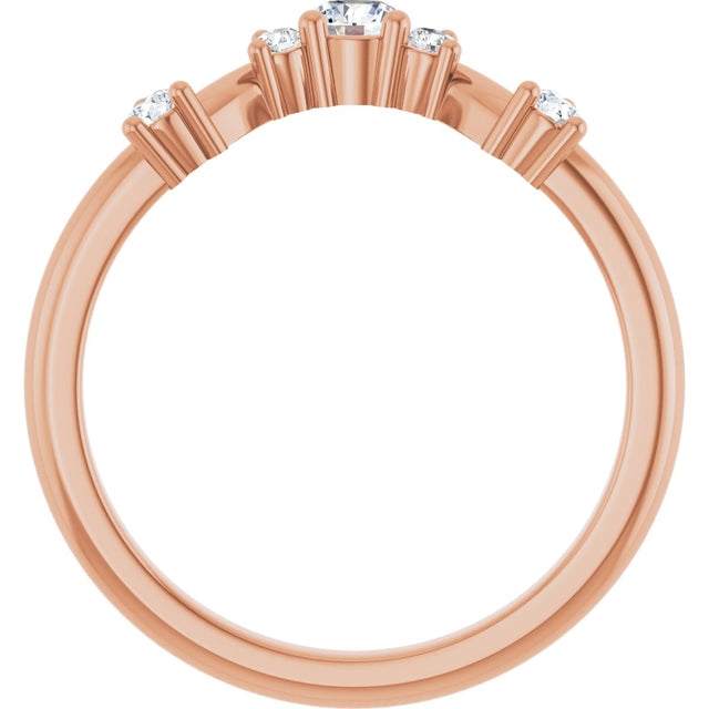 14K Gold Round Lab-Grown Diamond Contour Band – 4x2.5mm - Rose Gold - view 2