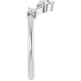 Platinum Round Lab-Grown Diamond Contour Band – 4x2.5mm - view 4