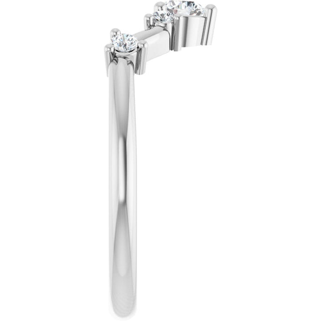 Platinum Round Lab-Grown Diamond Contour Band – 4x2.5mm - view 4