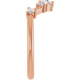 14K Gold Round Lab-Grown Diamond Contour Band – 4x2.5mm - Rose Gold - view 4