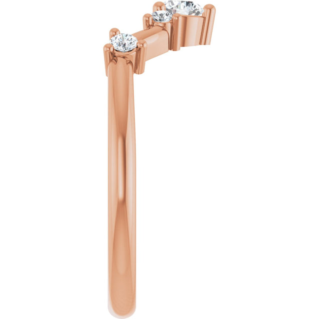 14K Gold Round Lab-Grown Diamond Contour Band – 4x2.5mm - Rose Gold - view 4