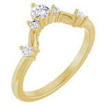 14K Gold Round Lab-Grown Diamond Contour Band – 4x2.5mm - Yellow Gold
