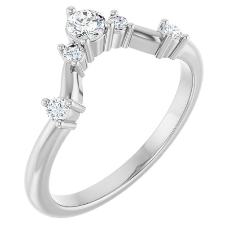 Platinum Round Lab-Grown Diamond Contour Band – 4x2.5mm
