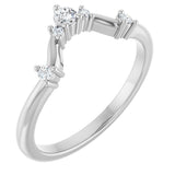 Platinum Round Natural Diamond Contour Band – 4x2.5mm