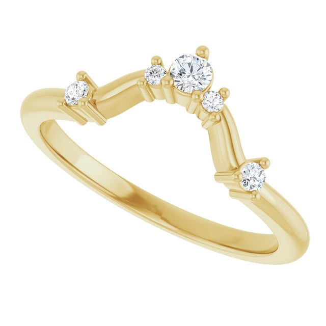 14K Gold Round Lab-Grown Diamond Contour Band – 4x2.5mm - Yellow Gold - view 5