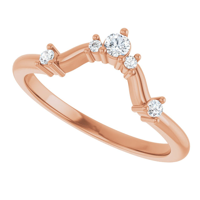 14K Gold Round Lab-Grown Diamond Contour Band – 4x2.5mm - Rose Gold - view 5