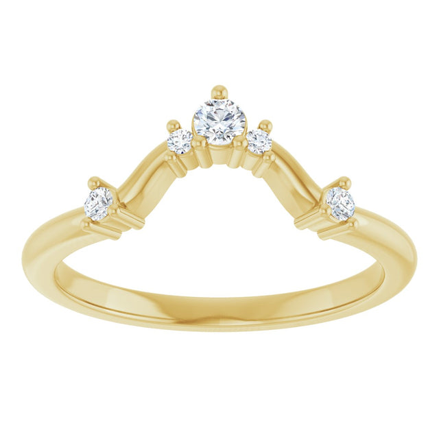 14K Gold Round Lab-Grown Diamond Contour Band – 4x2.5mm - Yellow Gold - view 3