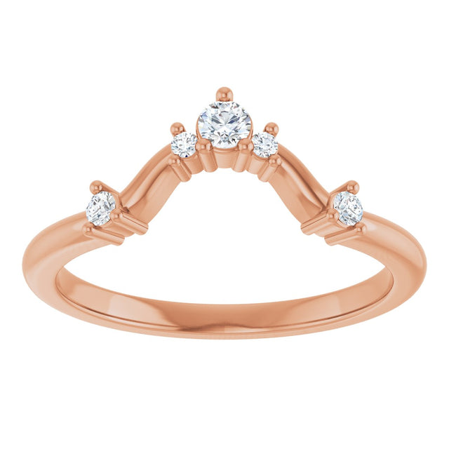 14K Gold Round Lab-Grown Diamond Contour Band – 4x2.5mm - Rose Gold - view 3