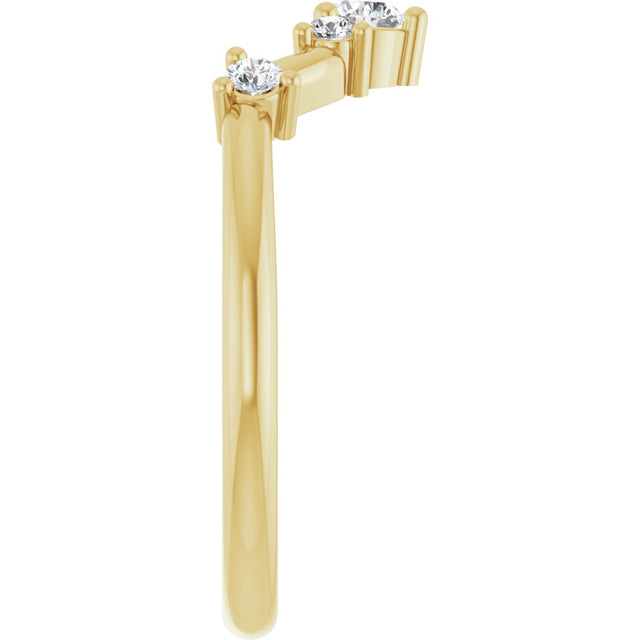 14K Gold Round Lab-Grown Diamond Contour Band – 4x2.5mm - Yellow Gold - view 4