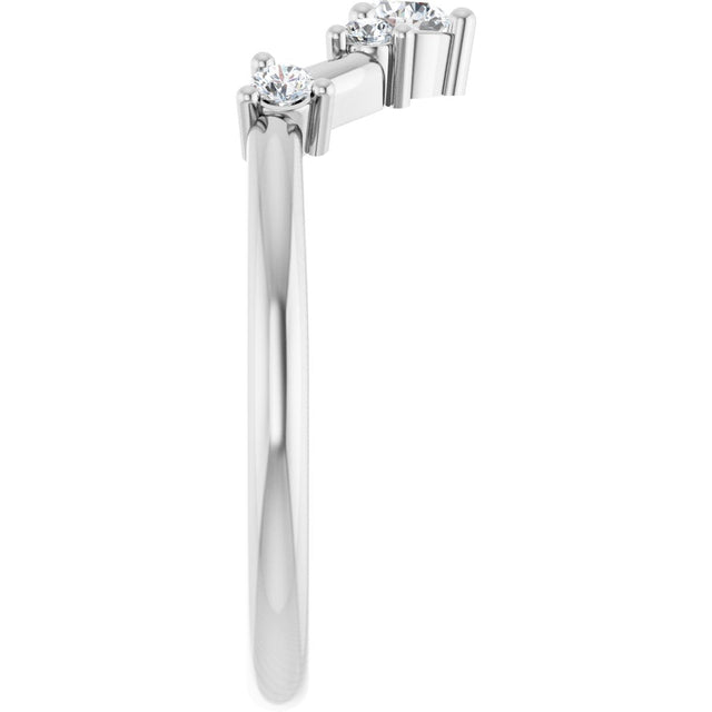 Platinum Round Natural Diamond Contour Band – 4x2.5mm - view 4