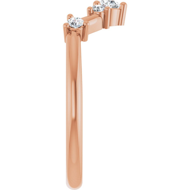 14K Gold Round Lab-Grown Diamond Contour Band – 4x2.5mm - Rose Gold - view 4