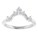 Platinum Round Natural Diamond Contour Band – 4x2.5mm - view 3