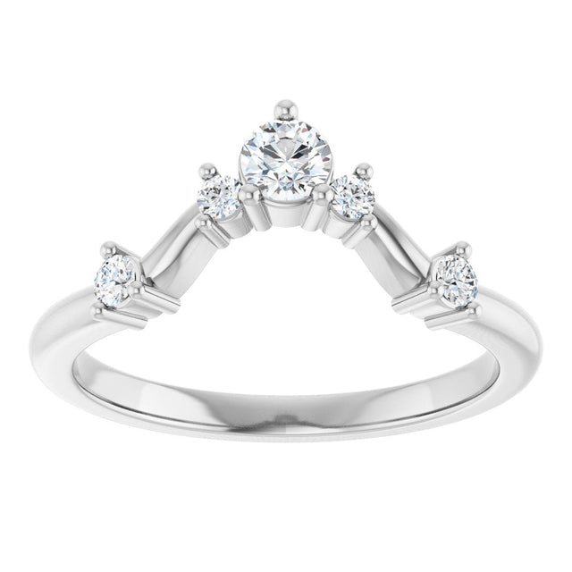 Platinum Round Natural Diamond Contour Band – 4x2.5mm - view 3