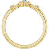 14K Gold Round Natural Diamond Contour Band – 4x2.5mm - Yellow Gold - view 2