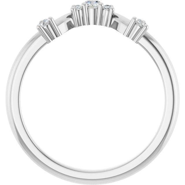 14K Gold Round Lab-Grown Diamond Contour Band – 4x2.5mm - White Gold - view 2