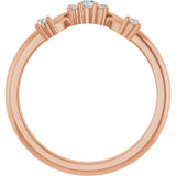 14K Gold Round Natural Diamond Contour Band – 4x2.5mm - Rose Gold - view 2