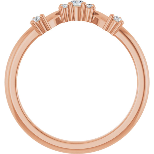 14K Gold Round Lab-Grown Diamond Contour Band – 4x2.5mm - Rose Gold - view 2