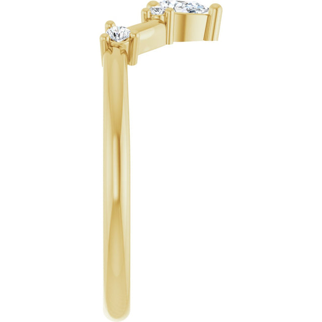 14K Gold Round Lab-Grown Diamond Contour Band – 4x2.5mm - Yellow Gold - view 4