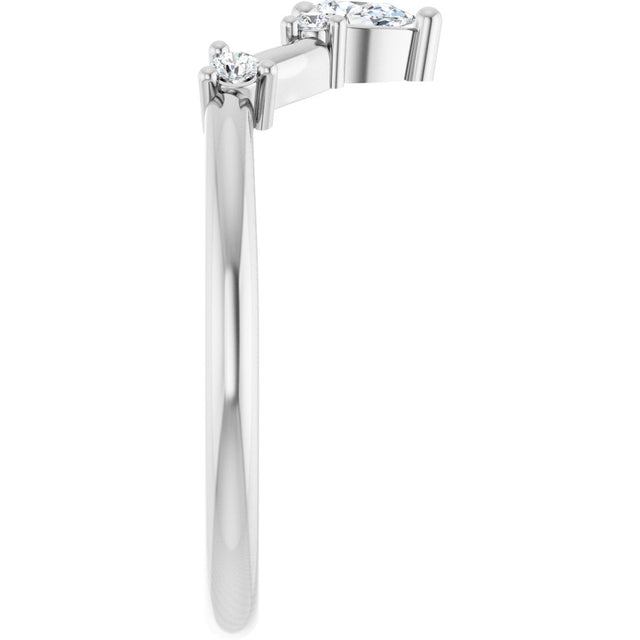 Platinum Round Lab-Grown Diamond Contour Band – 4x2.5mm - view 4