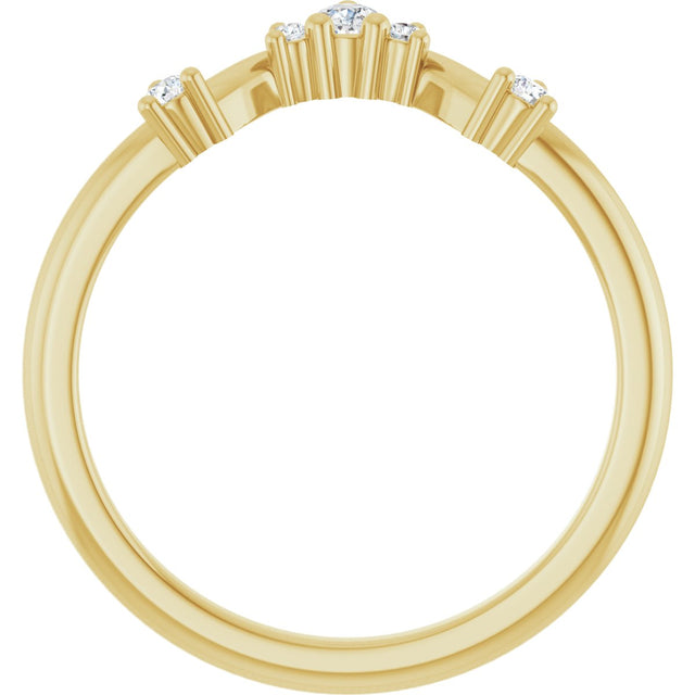 14K Gold Round Lab-Grown Diamond Contour Band – 4x2.5mm - Yellow Gold - view 2