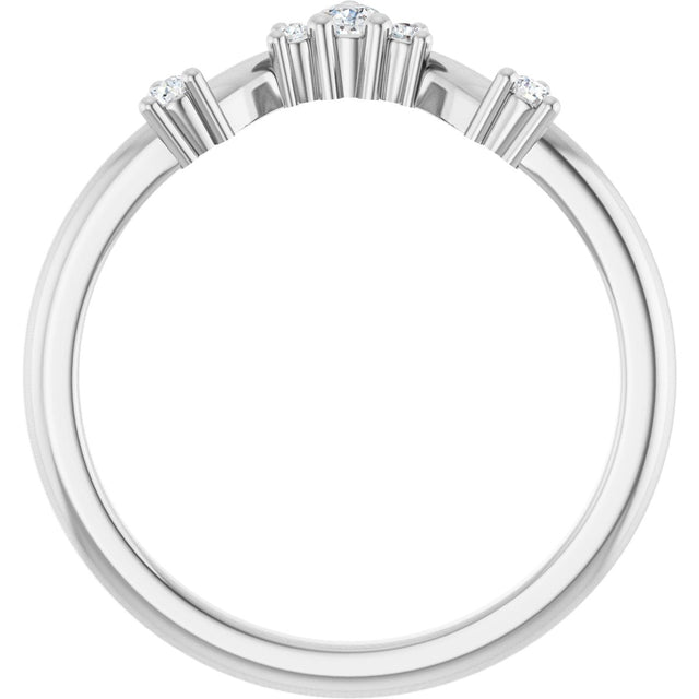 Platinum Round Lab-Grown Diamond Contour Band – 4x2.5mm - view 2