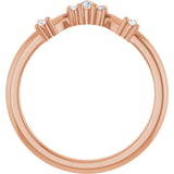 14K Gold Round Lab-Grown Diamond Contour Band – 4x2.5mm - Rose Gold - view 2