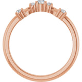 14K Gold Round Lab-Grown Diamond Contour Band – 4x2.5mm - Rose Gold - view 2