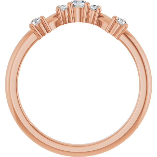 14K Gold Round Lab-Grown Diamond Contour Band – 4x2.5mm - Rose Gold - view 2