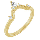 14K Gold Round Lab-Grown Diamond Contour Band – 4x2.5mm - Yellow Gold