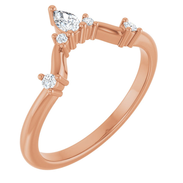 14K Gold Round Lab-Grown Diamond Contour Band – 4x2.5mm - Rose Gold