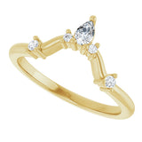 14K Gold Round Natural Diamond Contour Band – 4x2.5mm - Yellow Gold - view 5