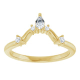 14K Gold Round Natural Diamond Contour Band – 4x2.5mm - Yellow Gold - view 3