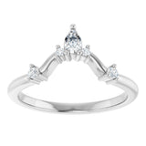 Platinum Round Natural Diamond Contour Band – 4x2.5mm - view 3
