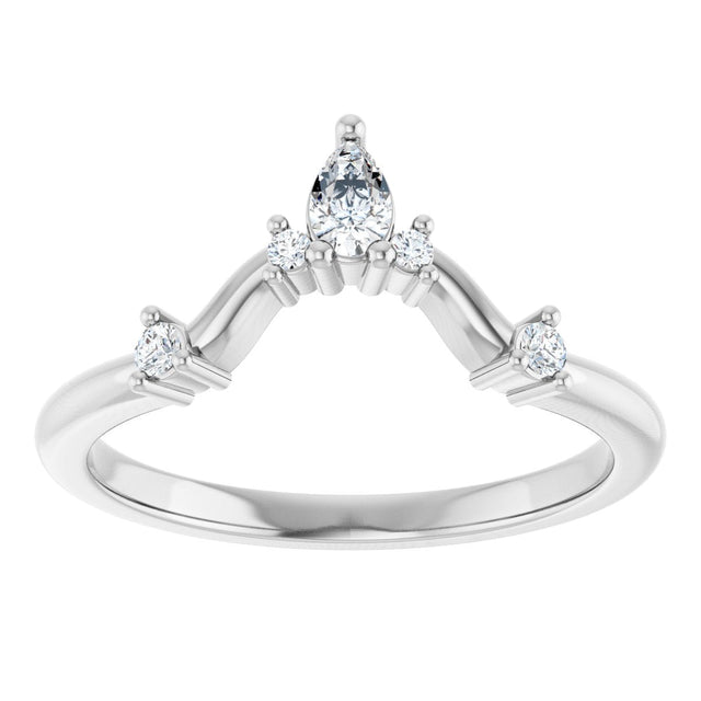 Platinum Round Natural Diamond Contour Band – 4x2.5mm - view 3