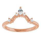 14K Gold Round Lab-Grown Diamond Contour Band – 4x2.5mm - Rose Gold - view 3