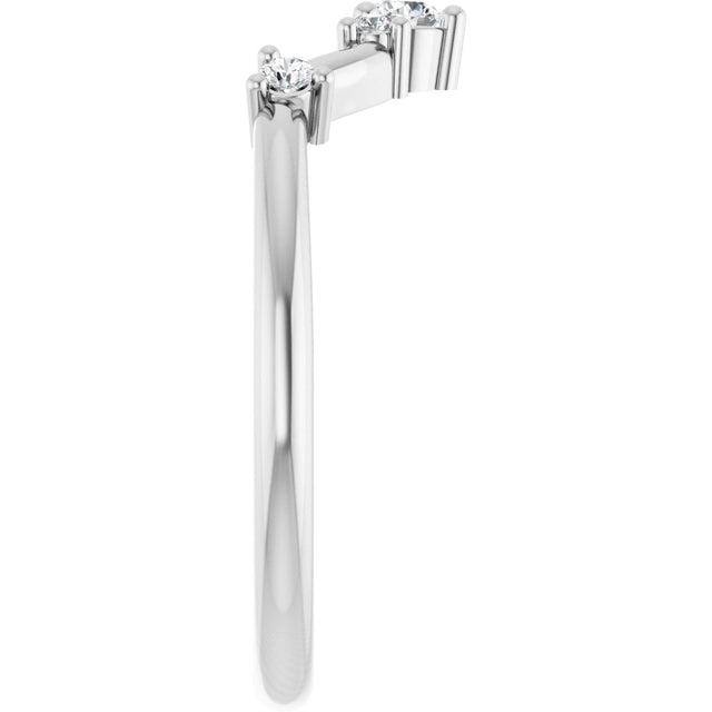 Platinum Round Natural Diamond Contour Band – 4x2.5mm - view 4