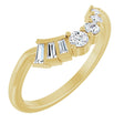 14K Gold Tapered Baguette Natural Diamond Contour Band – 1.5x1mm - Yellow Gold