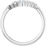Platinum Tapered Baguette Natural Diamond Contour Band – 1.5x1mm - view 2