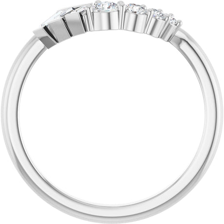Platinum Tapered Baguette Natural Diamond Contour Band – 1.5x1mm - view 2