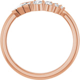 14K Gold Tapered Baguette Natural Diamond Contour Band – 1.5x1mm - Rose Gold - view 2