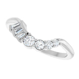 Platinum Tapered Baguette Natural Diamond Contour Band – 1.5x1mm - view 5