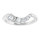Platinum Tapered Baguette Natural Diamond Contour Band – 1.5x1mm - view 3